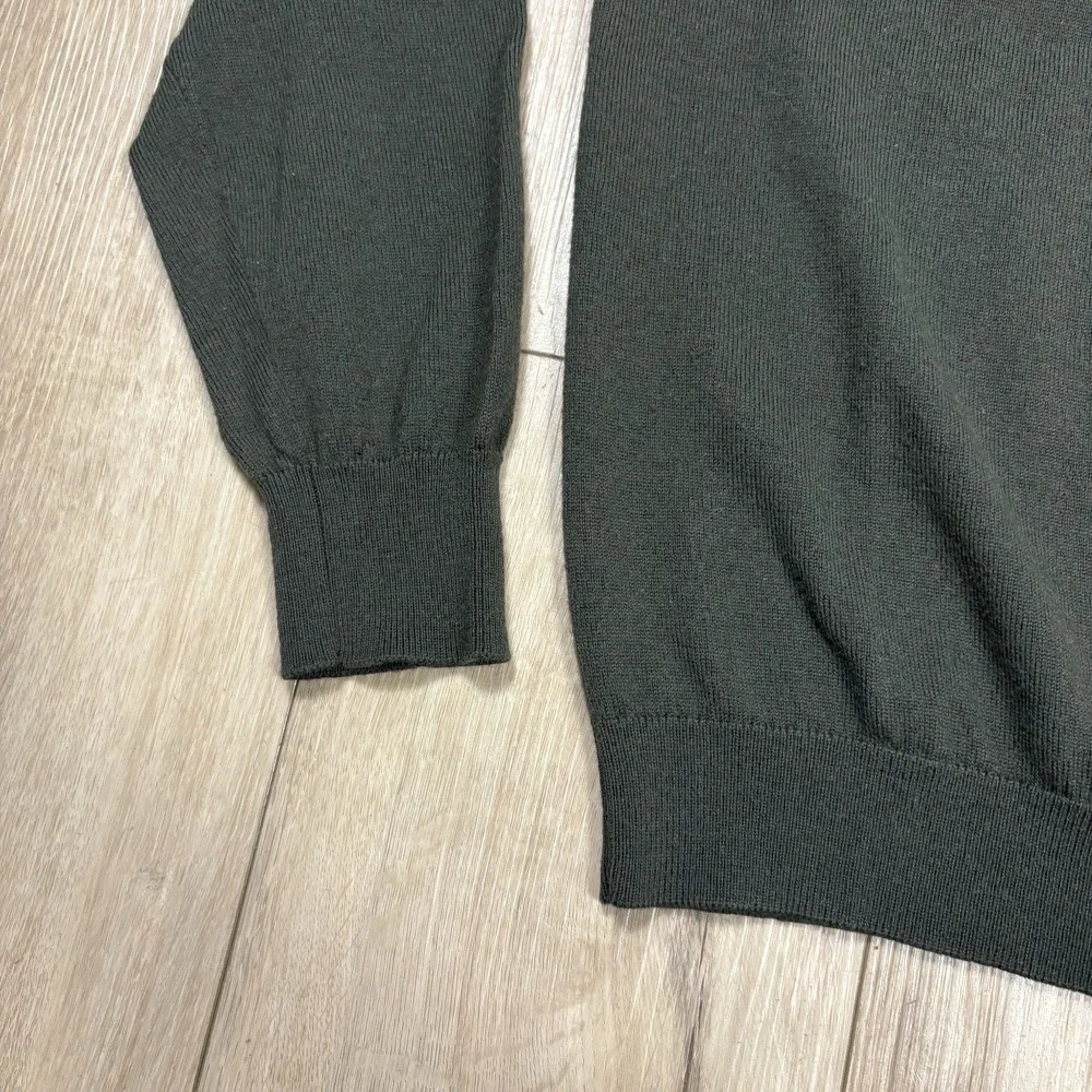 J Crew Washable Merino Wool  Crewneck Sweater Dark Green Mens Small Long Sleeve